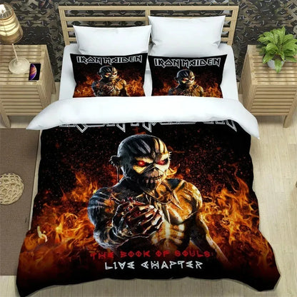 3D Rockband I-Iron-M-Maiden Bettwäsche-Sets – exquisites Bettwäscheset, Bettbezug, Bettwäscheset, luxuriöses Geburtstagsgeschenk