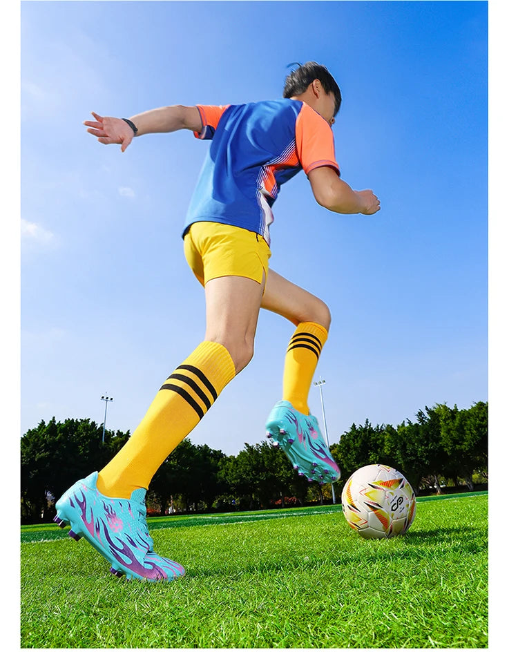 Chaussures de football pour enfants TF Turf, bottes de football respirantes, légères, antidérapantes, pour garçons et filles, chaussures de football pour entraînement en extérieur.