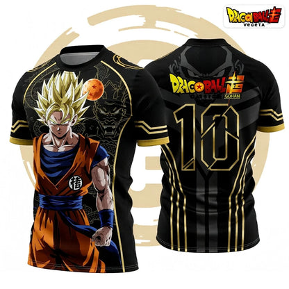 Summer Dragon Ball Retro Fitness T-shirt til mænd, oversized, 3D-trykt, kortærmet, familie, unisex, børnesports-T-shirt
