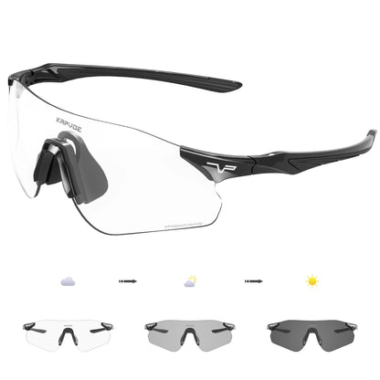 Kapvoe New Outdoor Running Cycling Glasses Bike Photochromic Sunglasses Women Eyewear Men Sports Marathon Bicycle UV400 Goggles