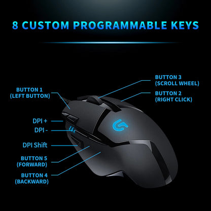 Logitech (G) G402 Gaming Mouse Wired Mouse E-sports Mechanical Macro Programming Mouse CSGO Chicken Dinner Computer Competitive
