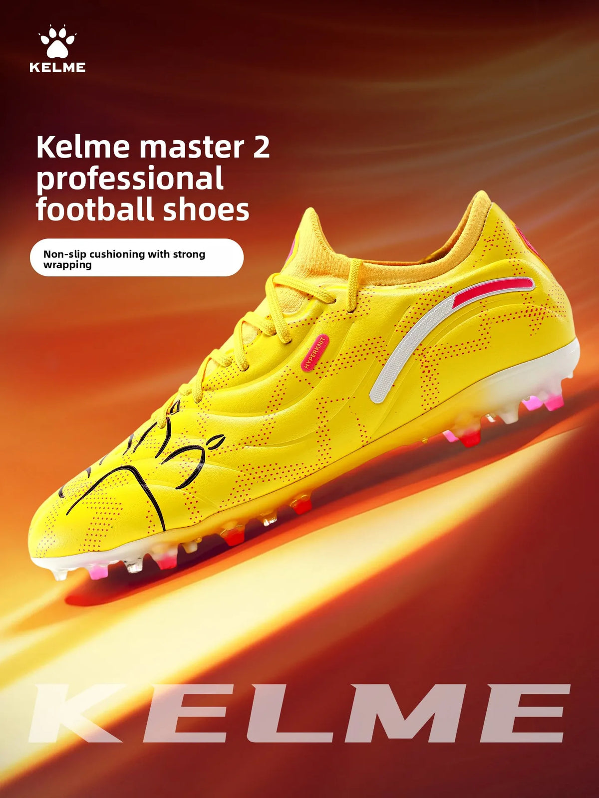 Kelme High-End Football Shoes Short Nail Anti-Slip Football Boots Artificial Grass Cushioning Training MG Football Shoes