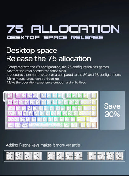 ATTACK SHARK R82 HE 75% Magnetic Keyboard 8000Hz Rapid Trigger 0.005mm RT 0.08ms Latency RGB Wired Gaming Keyboard