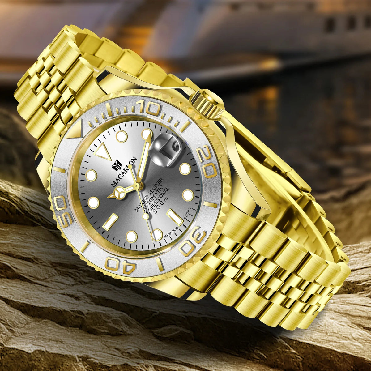 2026 MACARLON Design New Yacht series Mechanical Watch Men Carbon fiber ring mouth sapphire Stainless steel Waterproof Watch TOP