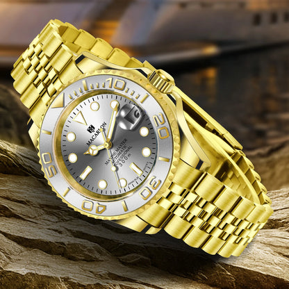 2026 MACARLON Design New Yacht series Mechanical Watch Men Carbon fiber ring mouth sapphire Stainless steel Waterproof Watch TOP
