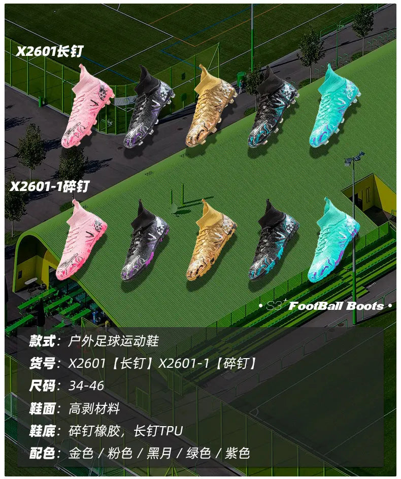 Men Professional Football Shoes Society Cleats Soccer Shoes Original Indoor Football Field Boots Grass Training TF/FG Sneaker