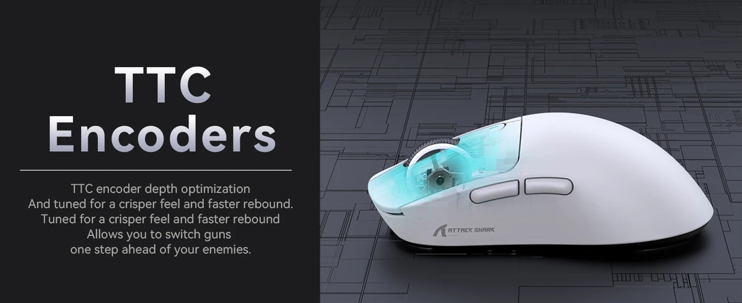 ATTACK SHARK X3 Lightweight Wireless Gaming Mouse, 49g Tri-Mode, PAW3395 26K DPI Sensor, 200h Battery Life, 5 Programmable Buttons