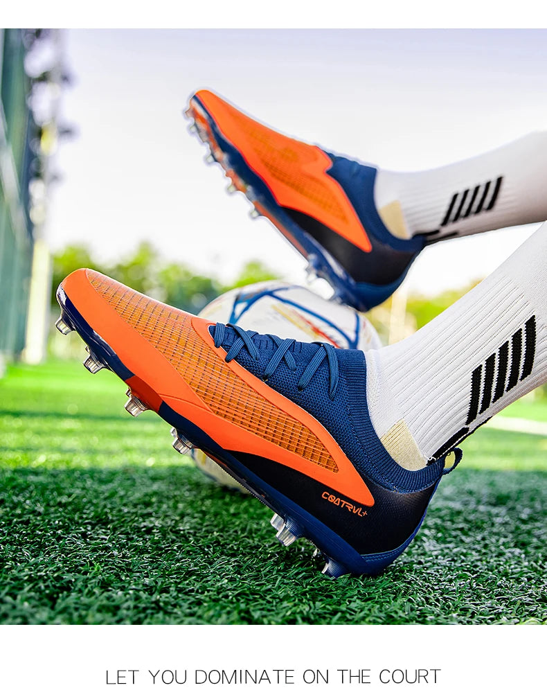 Neue Herren-Fußballschuhe für draußen, atmungsaktive Fußballschuhe für Erwachsene mit rutschfester Sohle, lange Stollen, Sportschuhe für Training, Jungen und Spiel, komfortabel