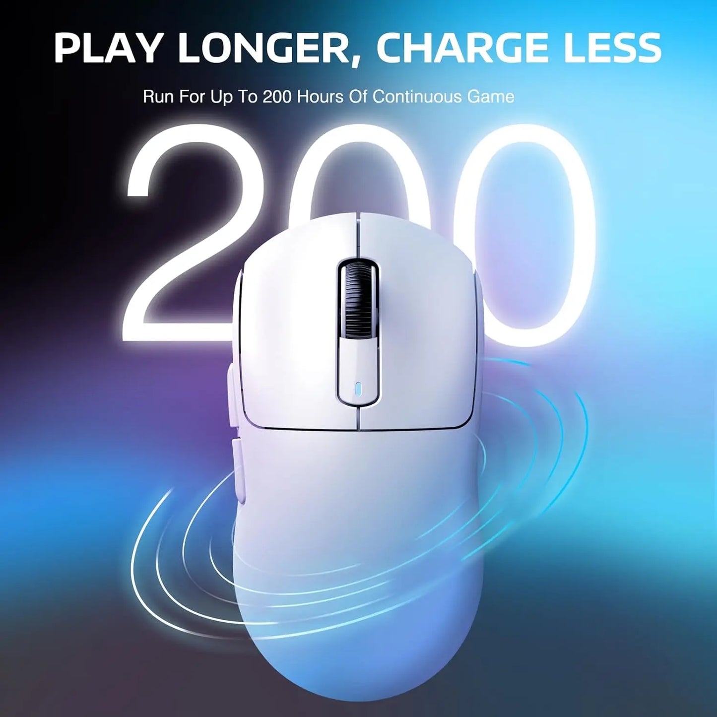 ATTACK SHARK X3 Wireless Gaming Mouse, 49g Ergonomic PC Mouse, Triple Modes PAW3395 26K DPI Optical Sensor, Programmable Buttons