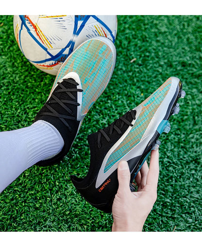 Neue Herren-Fußballschuhe für draußen, atmungsaktive Fußballschuhe für Erwachsene mit rutschfester Sohle, lange Stollen, Sportschuhe für Training, Jungen und Spiel, komfortabel