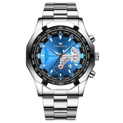 Montre-bracelet pour homme, style militaire, décontracté ou sportif, à quartz, de marque prestigieuse, en acier intégral, étanche