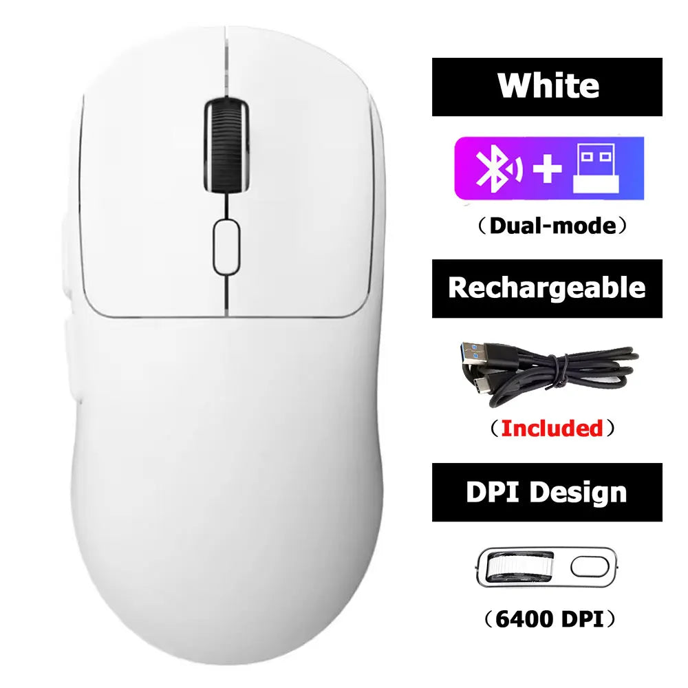 Silent Wireless Mouse 4 Colors Rechargeable Ergonomic Gaming Mice Dual-Mode Bluetooth Computer Gamer Mouse for iPad Office PC