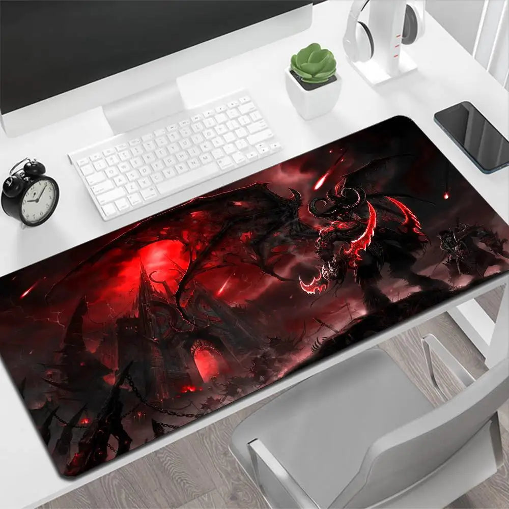 World of Warcraft Illidan stor musmatta, gamingmusmatta, PC-gamer, datormusmatta, stor musmatta XXL, matta, tangentbordsunderlägg