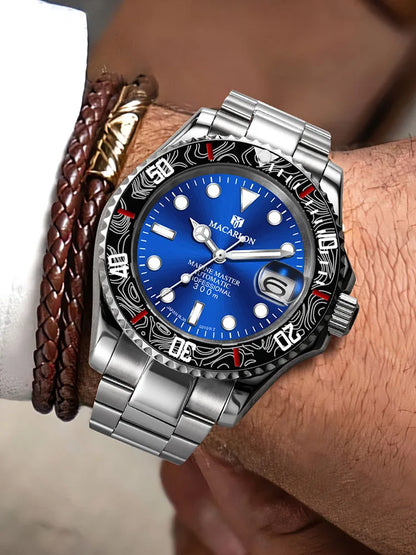 2026 MACARLON Design New Yacht series Mechanical Watch Men Carbon fiber ring mouth sapphire Stainless steel Waterproof Watch TOP
