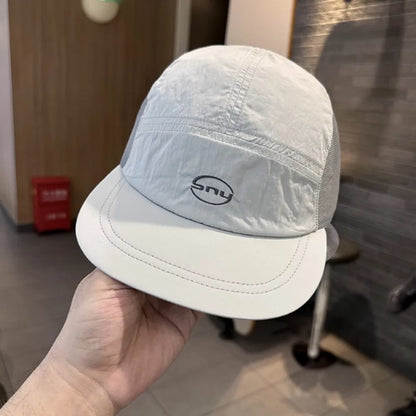 Korean Letter Embroidery Baseball Cap - Peaked Hat, Breathable Mesh Quick Drying UV Protection, Simple ins Style Lightweight