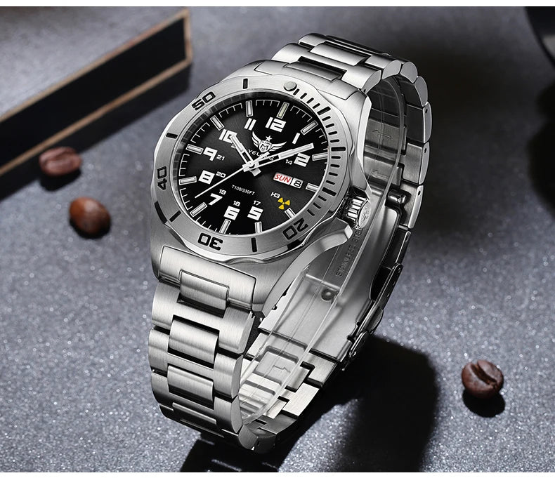 YELANG V1019 Men's Luminous Watch 44mm Mechanical Sapphire Miyota 8205 Automatic Movement 100m Waterproof Diver's Watch for Men