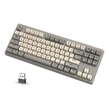 Attack Shark M87 Wireless Gaming Keyboard, 87-Key TKL Bluetooth 5.0 & 2.4GHz Wireless Gaming Keyboard with Rainbow LED Backlit, Quiet Membrane Keys for PC, Laptop & Tablet