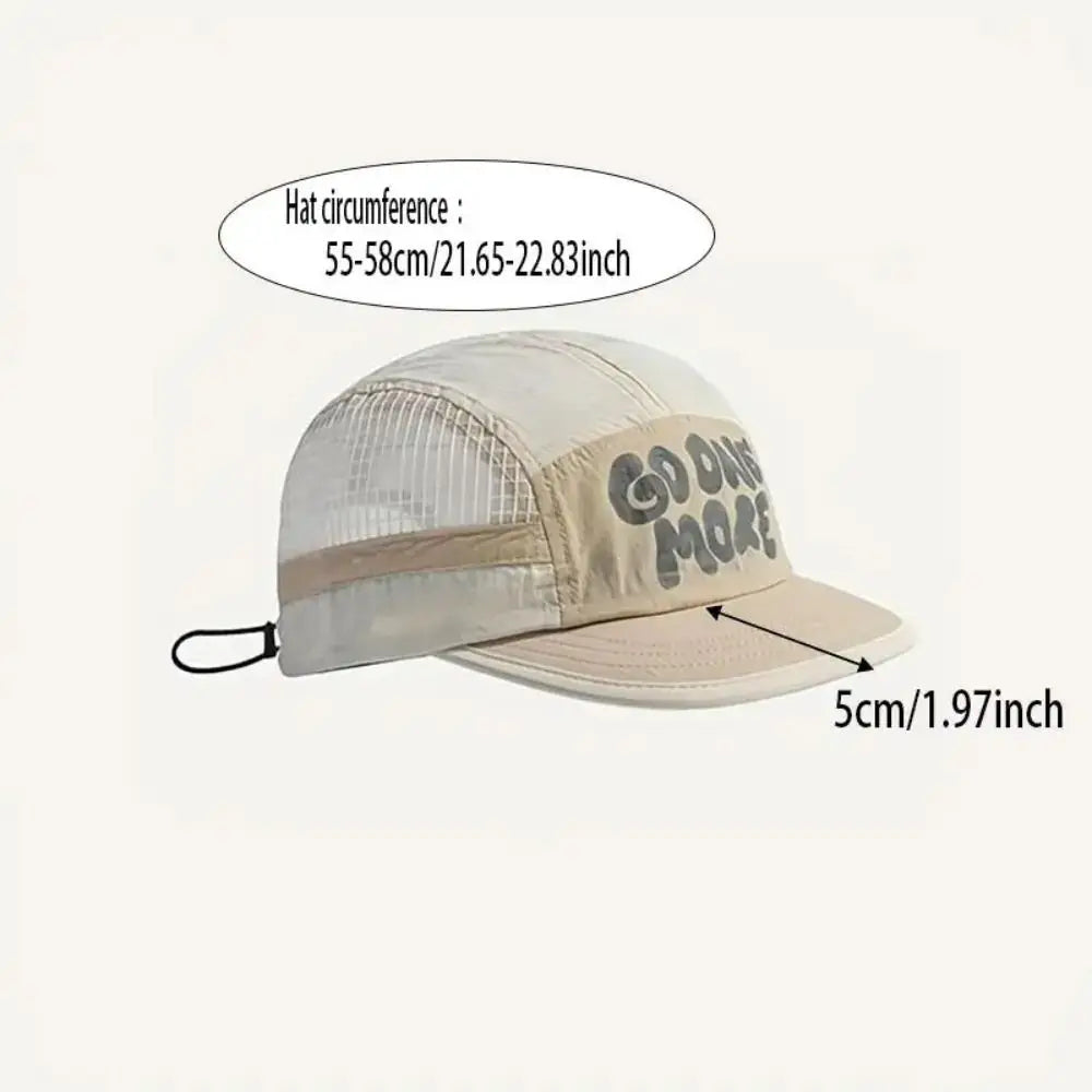 Soft Brim Quick-drying Baseball Cap Retro 5-panel Sun Protection Breathable Hat Casual Hip-hop Hat Mesh Running Caps