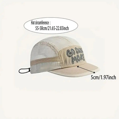 Soft Brim Quick-drying Baseball Cap Retro 5-panel Sun Protection Breathable Hat Casual Hip-hop Hat Mesh Running Caps