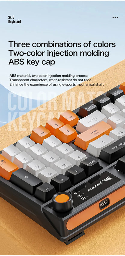 SMAILWOLF SK15 Laptop Gaming Wired Mechanical Keyboard Full Key Rollover Customized in Spanish