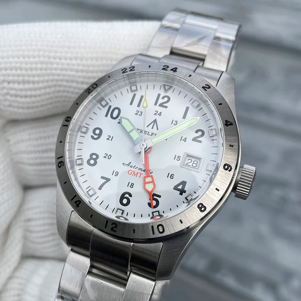 Reloj de pulsera mecánico STEELFLIER Official SF792 GMT con movimiento NH34, luminiscencia Super BGW9 C3, impermeable 200M, reloj de buceo de lujo para hombre