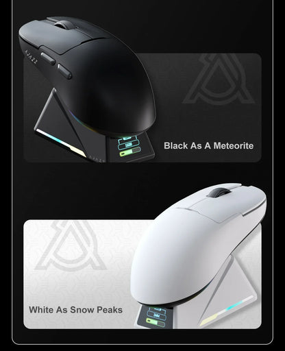 Ajazz AJ159 PRO/APEX Gaming Mouse 8000Hz Wireless Bluetooth Gaming Mouse with PAW3950 Sensor, 42K DPI, Magnetic Charging Dock & Color Display