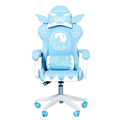 Cute Electronic Music Girl Pink Shilla Gaming Chair Home Office Casual Computer Chair Lifting Rotating Cartoon Chair