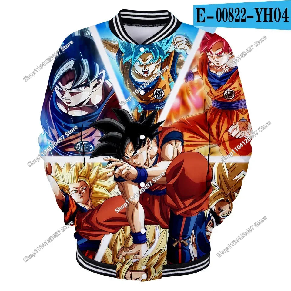 Dragon Ball Streetwear – baseballová uniforma pro muže a ženy, Son Goku, kostýmy pro dospělé, bundy, jarní a podzimní kabáty, svetry, mikiny, dárky