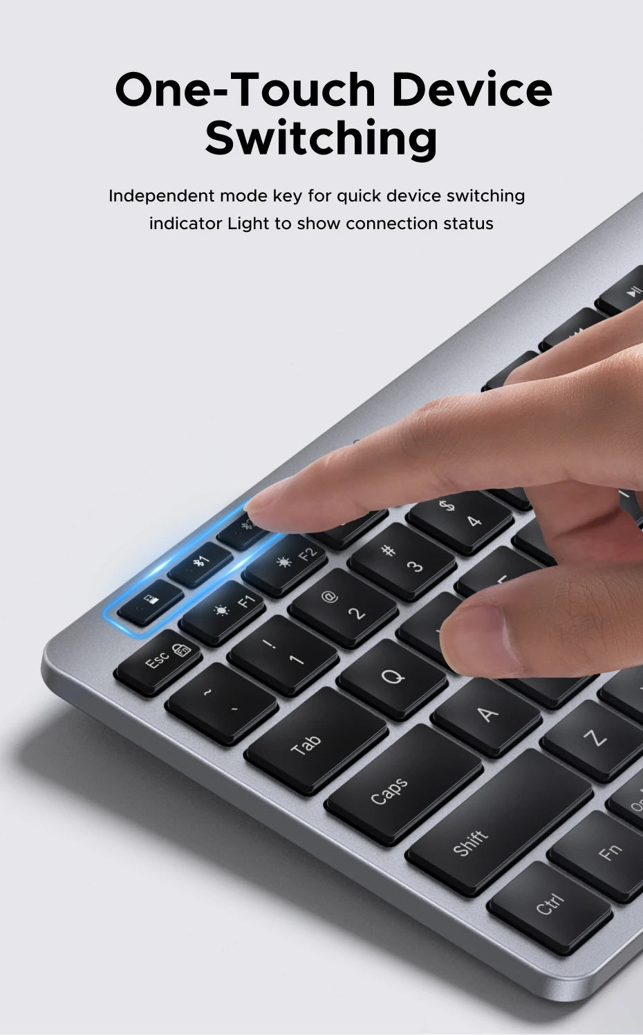 UGREEN Keyboard Wireless Bluetooth 5.3 2.4G Russian/EN 78 Keycaps For MacBook iPad PC Tablet  Scissor Foot Structure