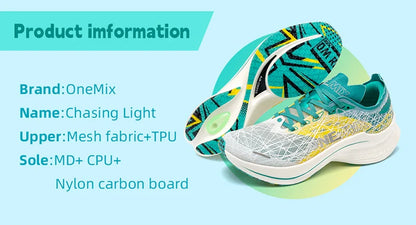 ONEMIX Carbon Plate Running Shoes for Men Shock Absorption Ultra-light Sports Shoes Rebound Outdoor Women Marathon Sneakers