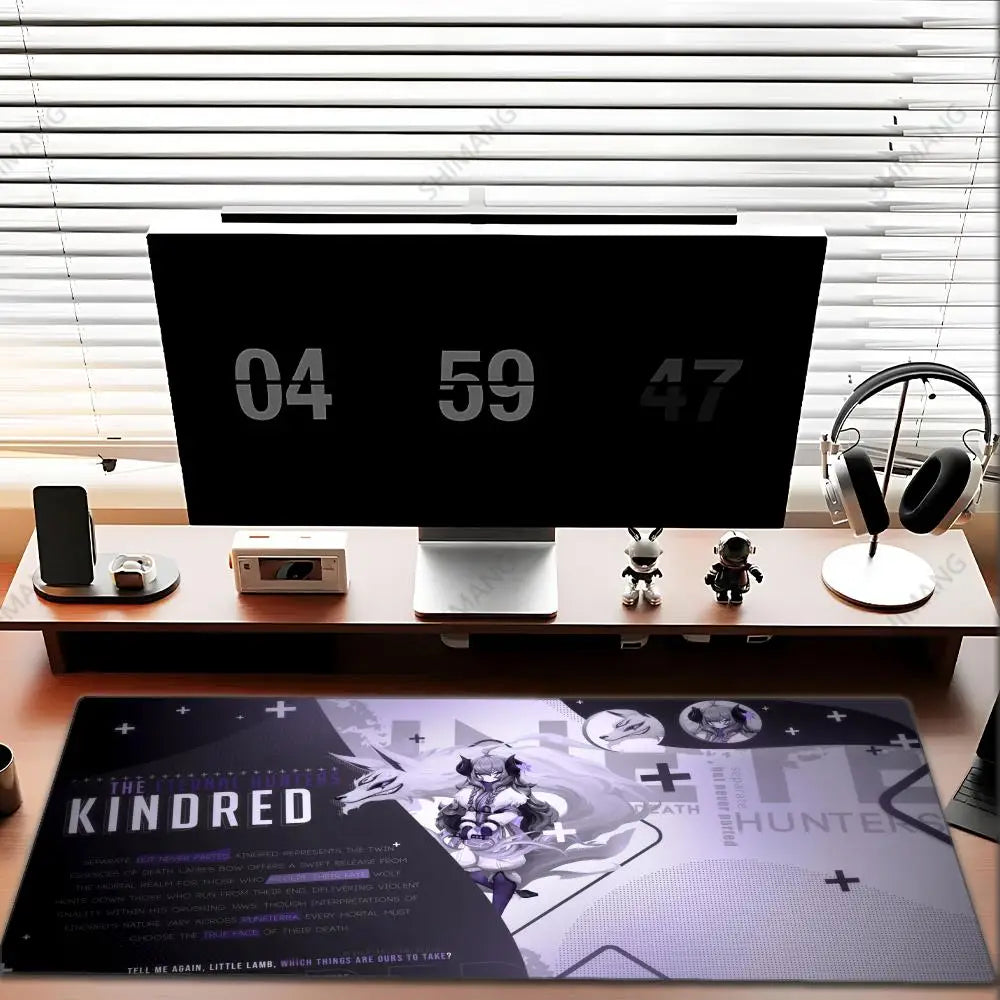 League of Legends Kindred Mouse Pad Μεγάλο Mousepad για Gaming Υπολογιστής Anime Κορίτσι Ταπί Γραφείου Αξεσουάρ Laptop Gamer XXL Τάπητας Πληκτρολογίου