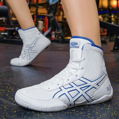 Leichte Ringerschuhe für Herren – Professionelle Box-Trainingsschuhe – Große Größen – Schwarz-Weiß – Fitnessstudio – Outdoor-Sport