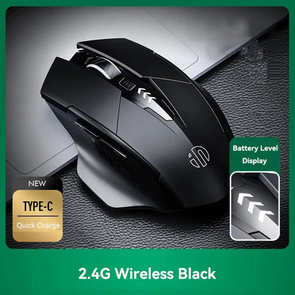 INPHIC F1 2.4G Wireless Mouse, 500mAh Ergonomic Rechargeable, Power Display, Office Home Silent Laptop Desktop Computer Universal