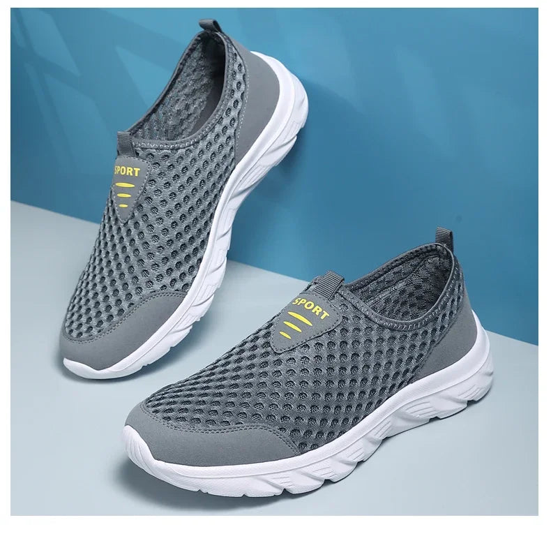 YRZL Lightweight Men's Casual Shoes, Breathable Slip-On Male Casual Sneakers, Anti-Slip Men's Flats, Outdoor Walking Shoes Size 39-46