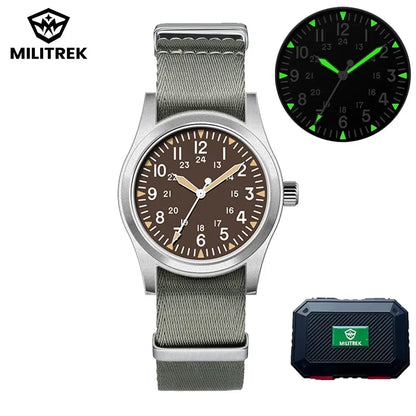 MILITREK 2026 New Military Retro Men's VH31 Quartz Watch 37mm Sapphire Stainless Steel 100m Waterproof C3 Luminous Watch for Men