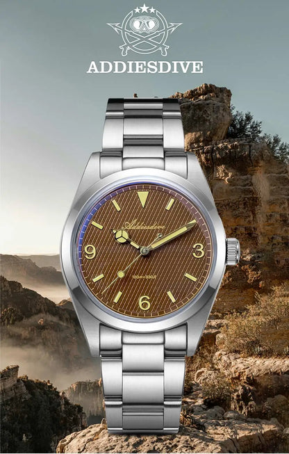 ADDIESDIVE herenhorloge – 316L roestvrijstalen kast, waterdicht tot 10 bar, lichtgevend display, model AD2096 – Luxe quartzhorloge