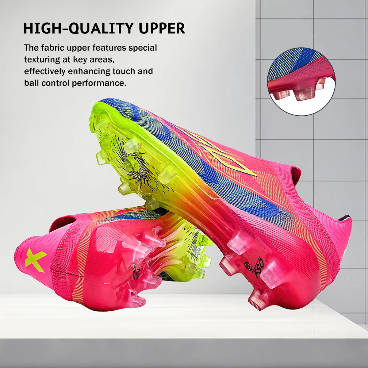 AG/FG Soccer Cleats for Men Women Kids Youth PU Fabric Upper TPU Sole Non-Slip Wear-Resistant for Natural Grass Sports Pitch Tra