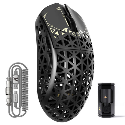 ATTACK SHARK R5Ultra Carbon Fiber Wireless 8K PAW3950MAX Gaming Mouse with 8K Coiled Cable