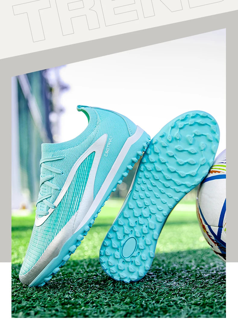 Neue Herren-Fußballschuhe für draußen, atmungsaktive Fußballschuhe für Erwachsene mit rutschfester Sohle, lange Stollen, Sportschuhe für Training, Jungen und Spiel, komfortabel