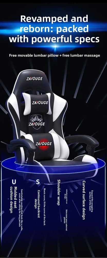 Ergonomic Gaming Chair for Home Office Long Hours Streamers Adjustable Reclining Lightweight Durability