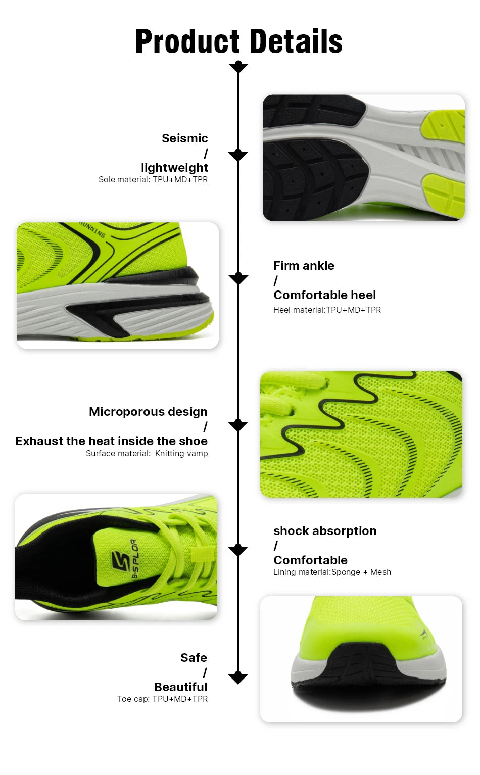 Chaussures de course pour homme Baasploa : baskets décontractées, légères, en mesh respirant, pour homme, d'extérieur, antidérapantes et résistantes à l'usure