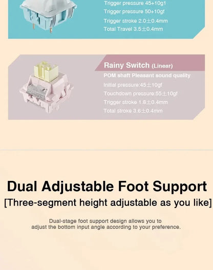 AULA F108 PRO Esports Gaming Mechanical Keyboard Three Mode Custom Multi-Knob RGB Backlight Keyboard with TFT Smart Display