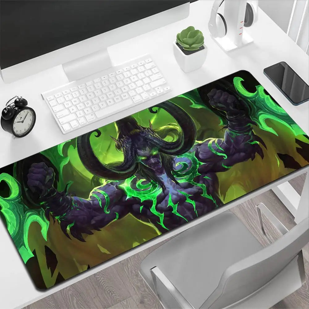 World of Warcraft Illidan stor musmatta, gamingmusmatta, PC-gamer, datormusmatta, stor musmatta XXL, matta, tangentbordsunderlägg