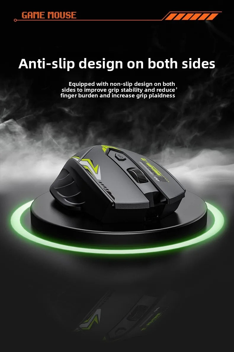 Wireless Gaming Mouse 2.4G Bluetooth Rechargeable Silent Mouse, Dual Mode Wireless Gaming Mouse with 6 Buttons, Adjustable DPI, Ergonomic Mouse for PC, Laptop & Mac