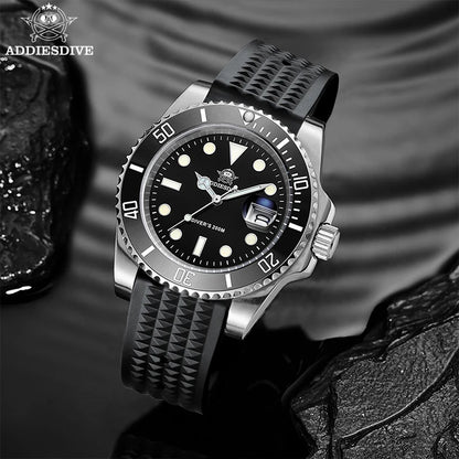 ADDIESDIVE Watch Men's Waffle Strap 200m Waterproof Outdoor Sports Watch C3 Super Luminous Quartz Watch  Relogios Masculino