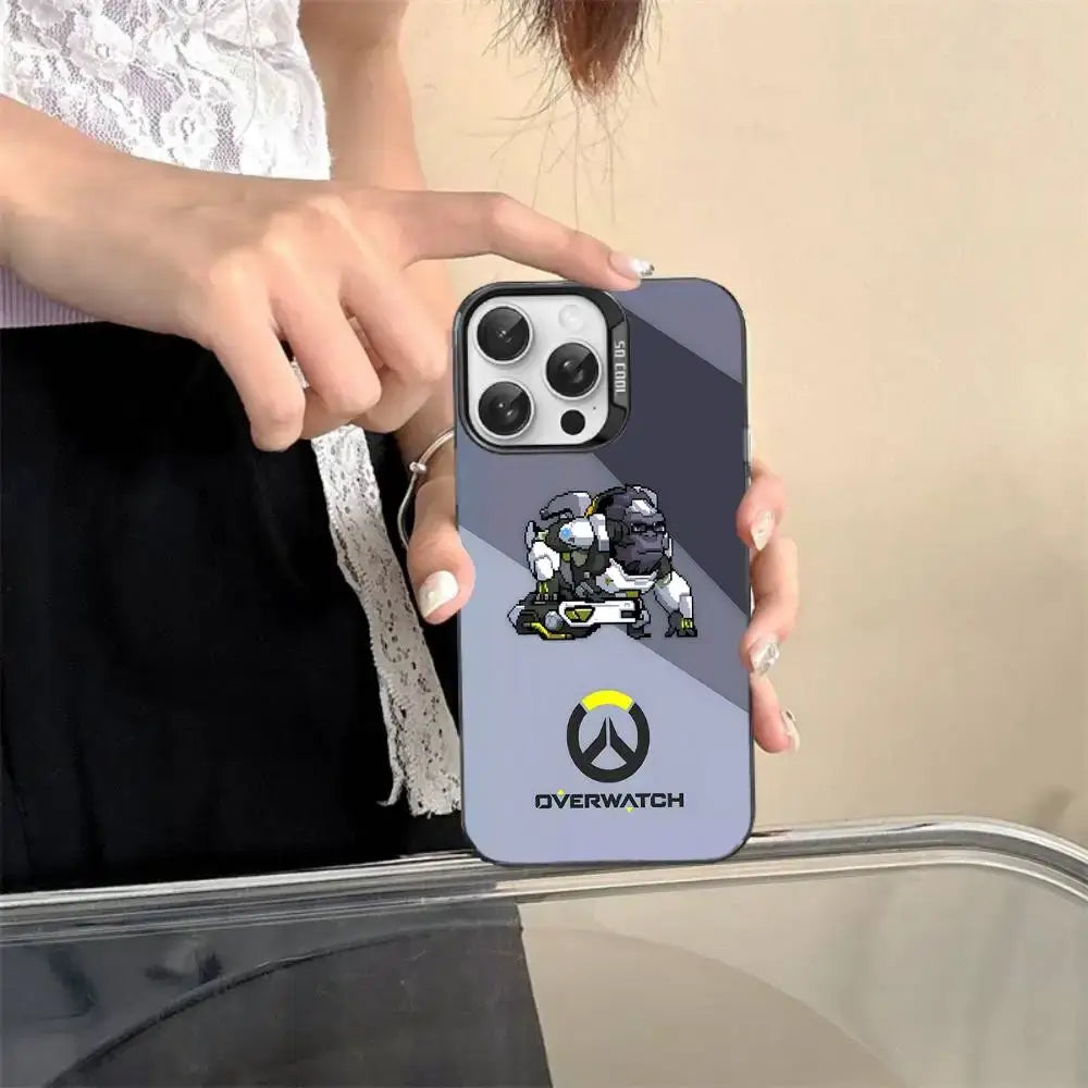 Game O-Overwatch Pixel Style Phone Case For IPhone 17 16 15 14 13 12 11 Pro MAX Matte Shockproof Back Anti Fall Matte Cover