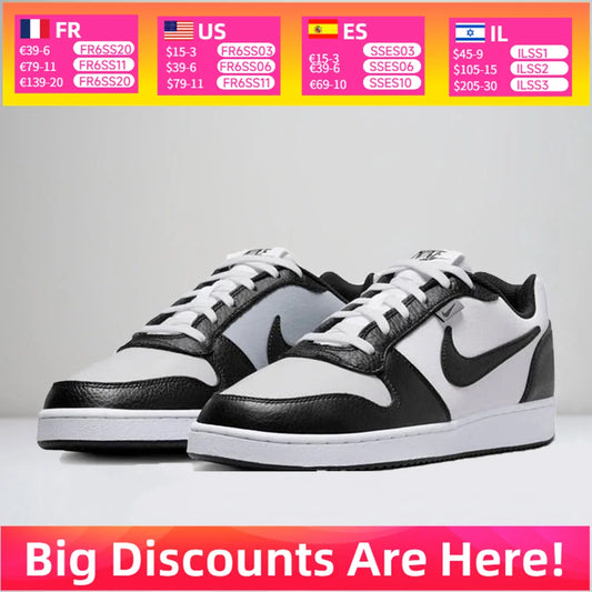 Nike EBERNON Low Premium sneakers, klassiek retro-ontwerp, comfortabele demping, geschikt voor dagelijks gebruik, duurzaam, unisex, AQ1774-102