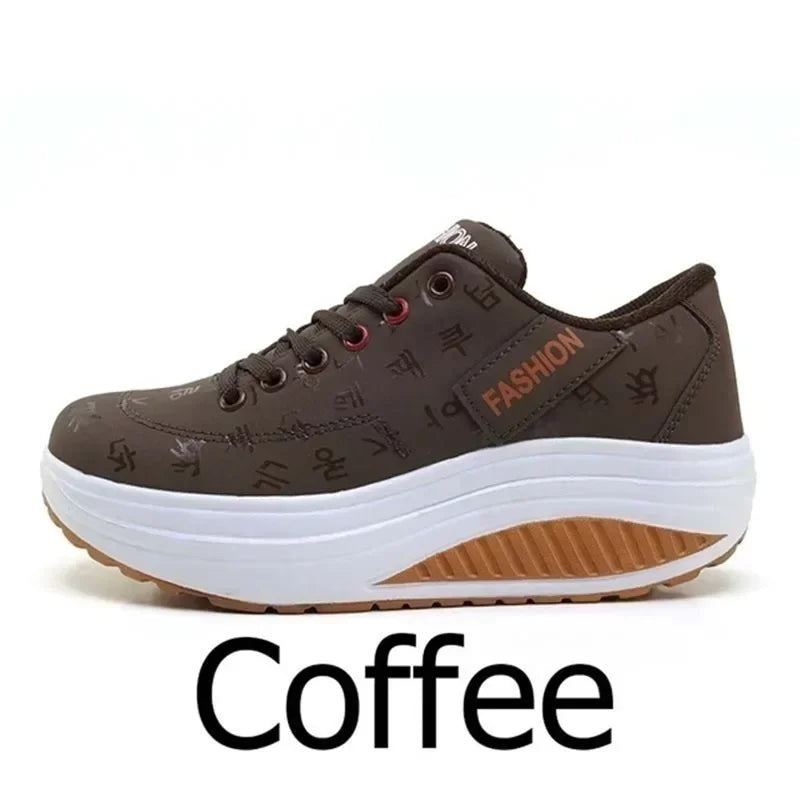 Women’s Outdoor Thick-Bottom Swinging Casual Shoes Fashion Platform Large 42 Flat-Bottom Walking Sports Shoes Walking and Running