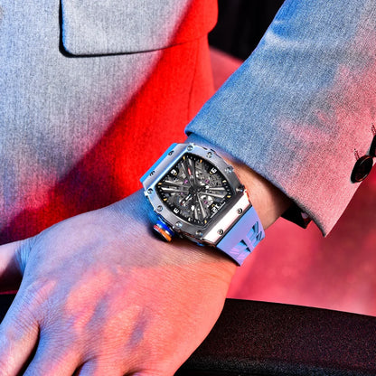 2026 New PAGANI DESIGN Men's Quartz Watches VH65 Movt Skeleton Dial 100M Waterproof Sport Rectangle Sapphire Glass Watch for Men