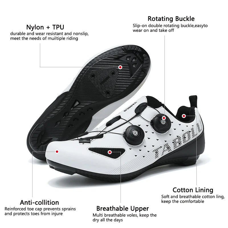 Road Cycling Shoes Flats Cleats Shoes Speed Cycling Sneaker Man Bike Shoes Women Self-Locking Non-slip Mountain Bicycle shoe spd
